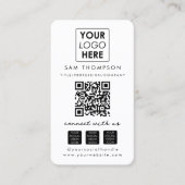 Wit Verbinden met ons Social Media QR Code Logo Visitekaartje (Voorkant)