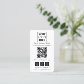 Wit Verbinden met ons Social Media QR Code Logo Visitekaartje (Staand voorkant)