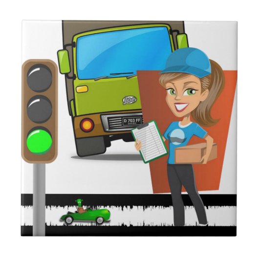 Wit-verkeerslichtgeleider voor keramische Tegel Tegeltje (Voorkant)