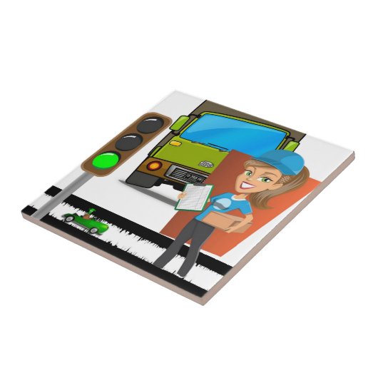 Wit-verkeerslichtgeleider voor keramische Tegel Tegeltje (Zijkant)