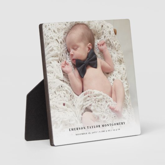 Wit verloop Nieuwe Baby Photo Display Ontwerp Fotoplaat (Voorkant)