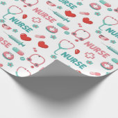 Wit verpleegstersleven Naadloos patroon (1) Cadeaupapier (Hoek)