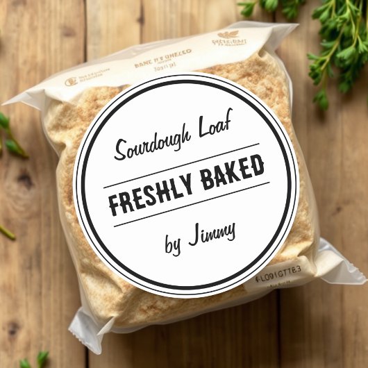 Wit | vers gebakken door ronde sticker