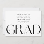 Wit Vervagen Afstudeerder Modern Photo Uni Aankondiging (Achterkant)