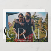 Wit Vervagen Afstudeerder Modern Photo Uni Aankondiging (Voorkant / Achterkant)