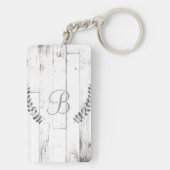 Wit Verweerd Hout Rustieke Boerderij Botanisch Sleutelhanger (achterkant)