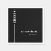 Wit vet CHEERS typografie minimalistische bruiloft Servet (Voorkant)