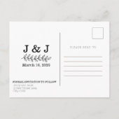 Wit vet Fotocollage datums Save the Date Briefkaart (Achterkant)