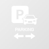 Wit vetgedrukt directioneel parkeervlak raamsticker (Vel)