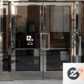 Wit vetgedrukt directioneel parkeervlak raamsticker (Kantoordeur)