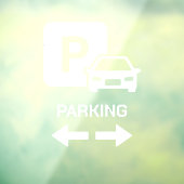 Wit vetgedrukt directioneel parkeervlak raamsticker (Vel 3)