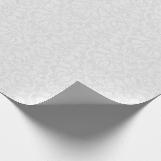 Wit  Victoriaans damastpatroon Cadeaupapier (Hoek)