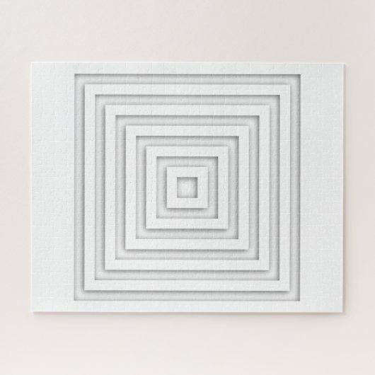 Wit vierkant geometrisch legpuzzel (Horizontaal)