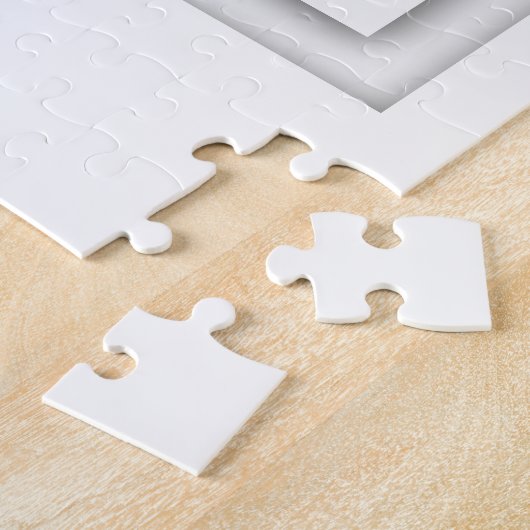 Wit vierkant geometrisch legpuzzel (Zijkant)