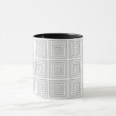 Wit vierkant geometrisch mok (Midden)
