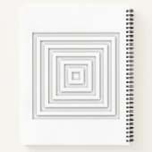 Wit vierkant geometrisch notitieboek (Achterkant)
