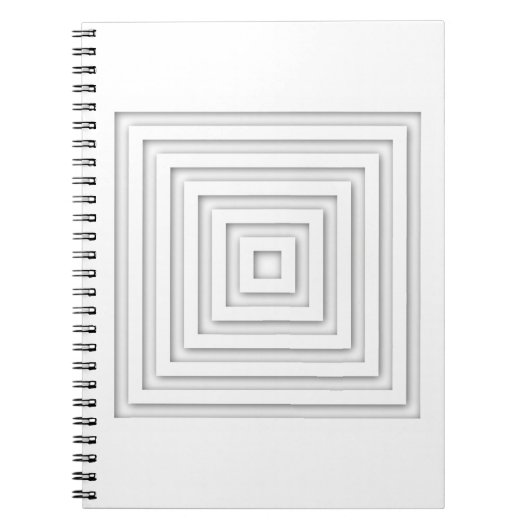 Wit vierkant geometrisch notitieboek (Voorkant)