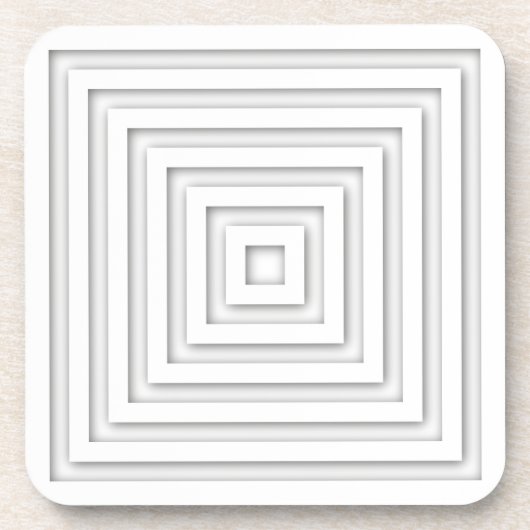 Wit vierkant geometrisch onderzetter (Voorkant)