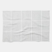 Wit vierkant geometrisch theedoek (Horizontaal)