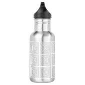 Wit vierkant geometrisch waterfles (Rechts)