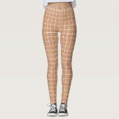 Wit vierkant met aangepaste achtergrondkleur L Leggings (Voorkant)
