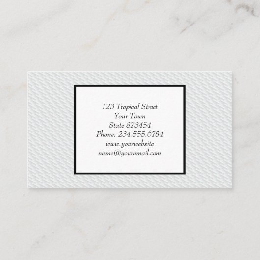 Wit vierkant met reliëf visitekaartje (Achterkant)