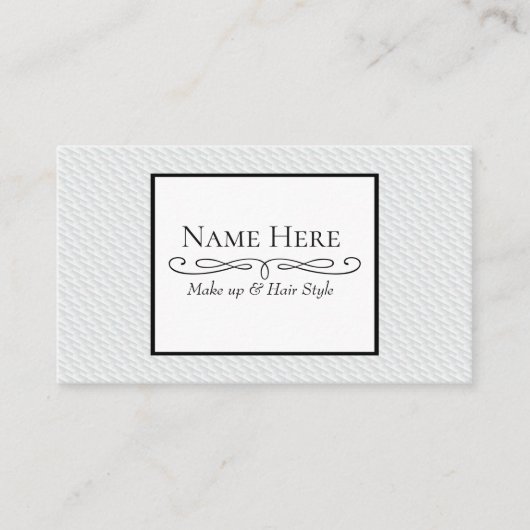 Wit vierkant met reliëf visitekaartje (Voorkant)