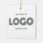 Wit vierkant modern logo keramisch ornament (Links)