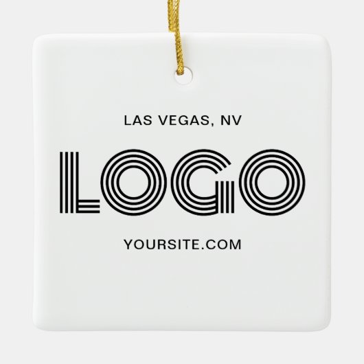 Wit vierkant modern logo keramisch ornament (Voorkant)