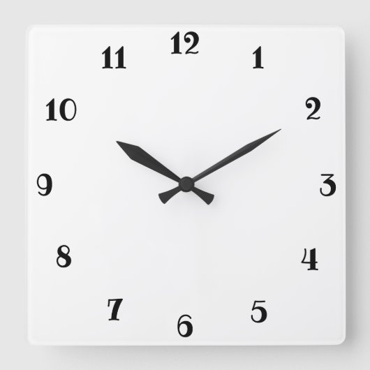 Wit Vierkante Klok (Voorkant)