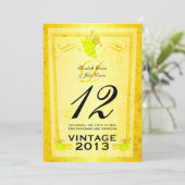 Wit vintage wijn tafelnummerkaarten kaart (Staand voorkant)