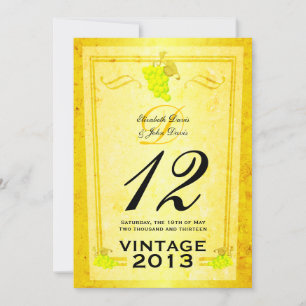 Wit vintage wijn tafelnummerkaarten kaart