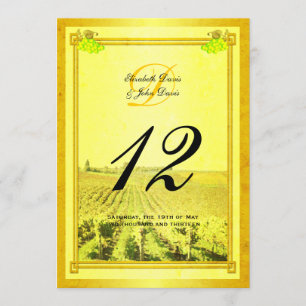 Wit vintage wijn wijngaard tafel nummertjes kaart