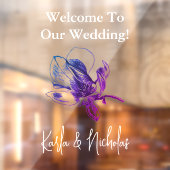 Wit & Violet Bloemen Bruiloft Welkom Raamsticker (Vel 2)