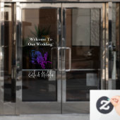 Wit & Violet Bloemen Bruiloft Welkom Raamsticker (Kantoordeur)