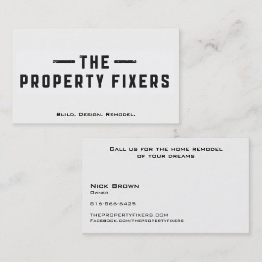 Wit Visitekaartje Eigenschapcontrole (Voorkant / Achterkant)