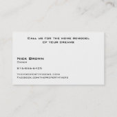 Wit Visitekaartje Eigenschapcontrole (Achterkant)