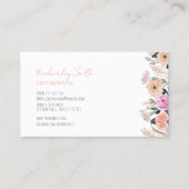 Wit Visitekaartje, Floral Pink Sinaasappel classic Visitekaartje (Voorkant)