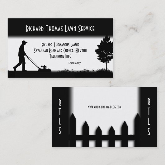 Wit Visitekaartje landschapslandschap van de Lawn (Voorkant / Achterkant)