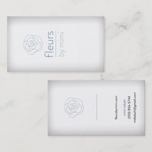 Wit Visitekaartje met Roos (Voorkant / Achterkant)