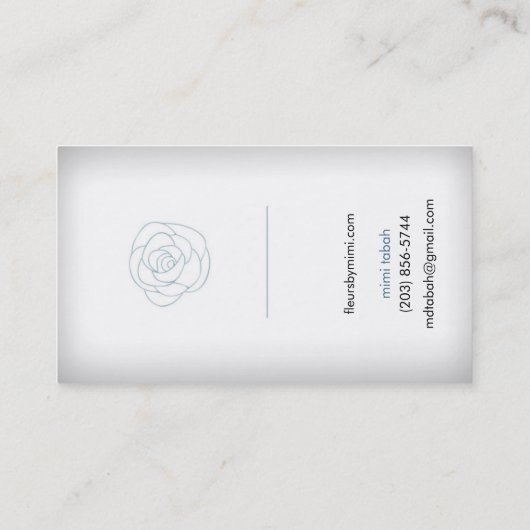 Wit Visitekaartje met Roos (Achterkant)