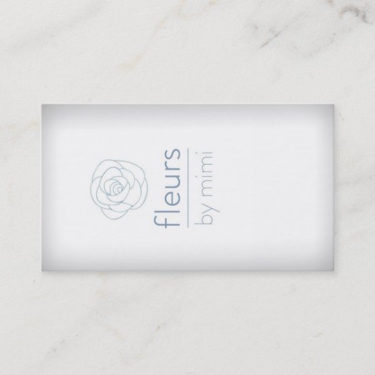 Wit Visitekaartje met Roos (Voorkant)