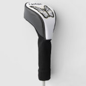 Wit Vlinder Ontwerp Golfheadcover (Schuin)