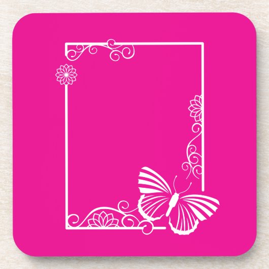  wit vlinderhard plastisch Onderzetter (Voorkant)