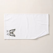 Wit Vlinderontwerp met Monogram Bad Handdoek (Handdoek)
