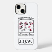 Wit Voeg drie Initialen Pyromaniac Librarian toe Case-Mate iPhone Case (Achterkant)