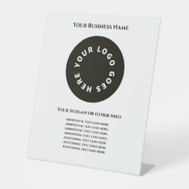 Wit voeg je eigen tekst en logo toe reclamebord met voetstuk