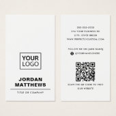 Wit voeg logo sociale media QR code visitekaartje (Voorkant /achterkant)