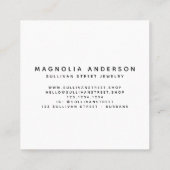 Wit voeg Uw Logo Modern Vierkant Visitekaartje toe (Achterkant)