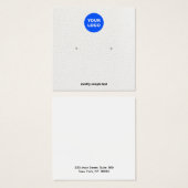 Wit voeg uw Logo oormerkende vertoning toe Vierkante Visitekaartjes (Voorkant /achterkant)